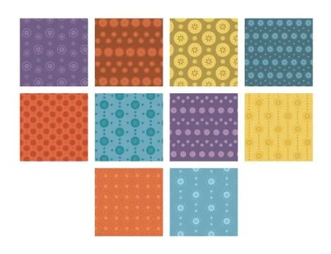 Vector image of floral patterns against white background Stock Illustration
