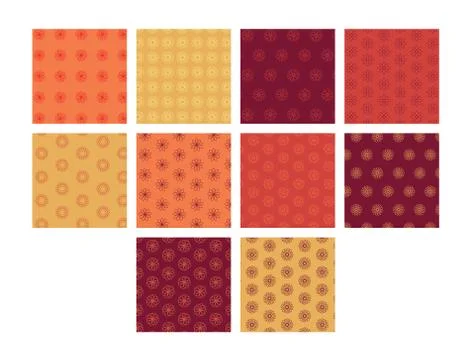 Vector image of floral patterns against white background Stock Illustration