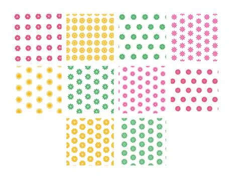 Vector image of floral patterns against white background Stock Illustration