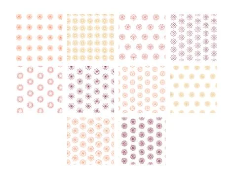 Vector image of floral patterns against white background Stock Illustration