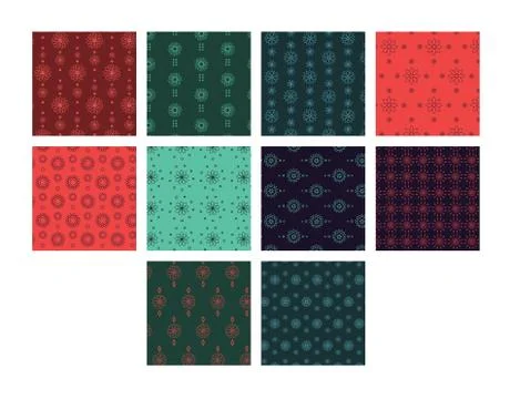 Vector image of floral patterns against white background Stock Illustration