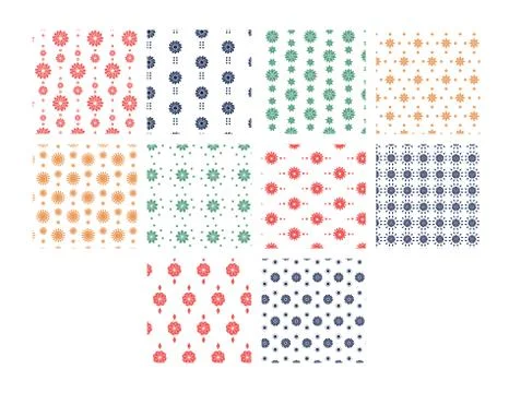 Vector image of floral patterns against white background Stock Illustration