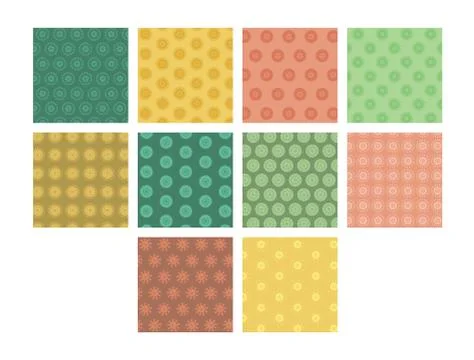 Vector image of floral patterns against white background Illustrazione stock