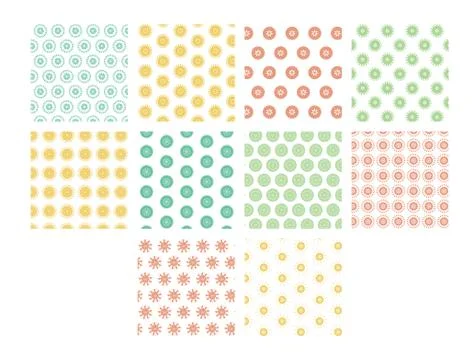 Vector image of floral patterns against white background Illustrazione stock