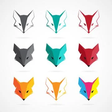 Vector image of an fox face design on white background Stock Illustration