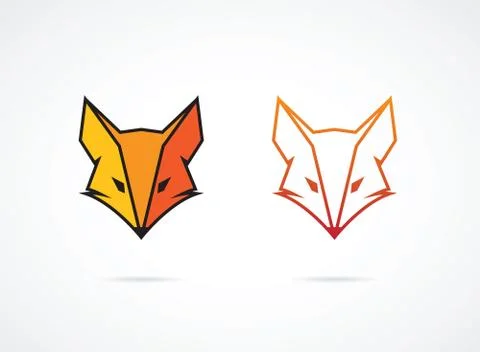 Vector image of an fox face design on white background Stock Illustration