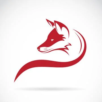 Vector image of an fox head on white background Illustrazione stock