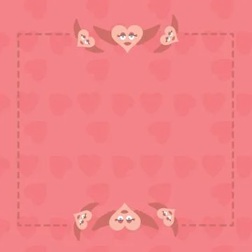 Vector image of frame with heart pattern Illustrazione stock