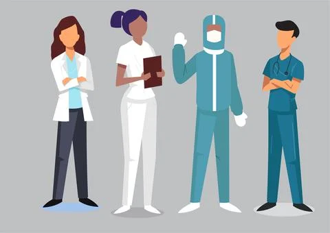 Vector image of frontline healthcare workers Ilustración de archivo