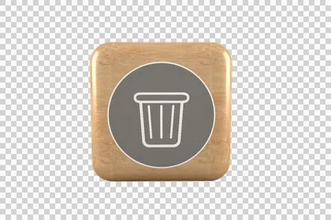 Vector image of garbage can icon on cube Stock Photos