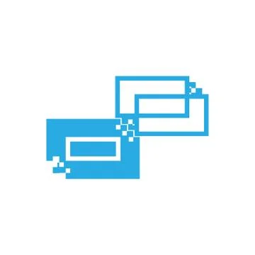 The vector image geometrical figures of blue color in the form of rectangles  Stock Illustration