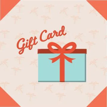 Vector image of gift box with text gift card Stock Illustration