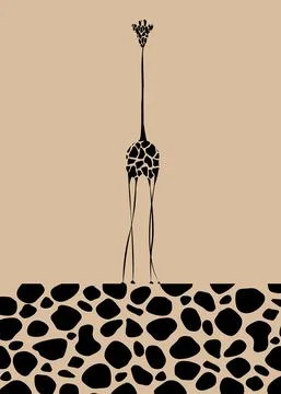 Vector image the giraffe body on the beige background, Giraffe Logo Stock Illustration