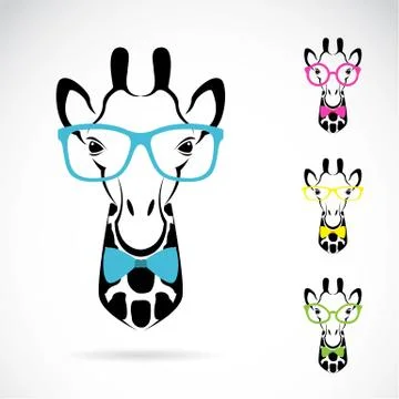Vector image of a giraffe glasses on white background. 스톡 일러스트