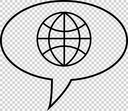 Vector image of globe icon on speech bubble Stock Illustration