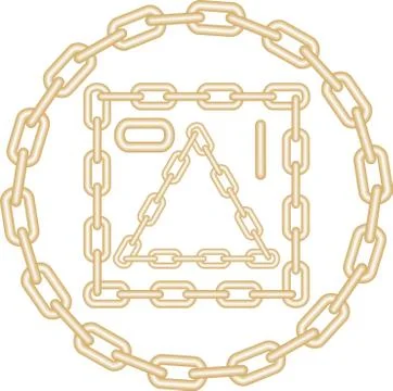 Vector image of golden chain elements 스톡 일러스트