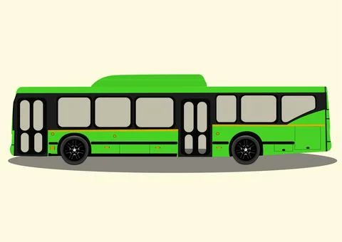 Vector image of green bus. Stock Illustration