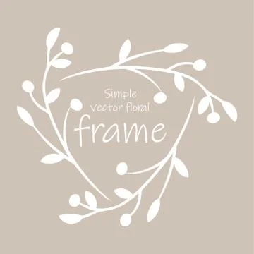 Vector image of a greeting card with a white floral frame on a light background Stock Illustration