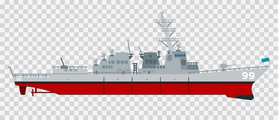 Vector image of an guards missile cruiser vector icon flat isolated Stock Illustration
