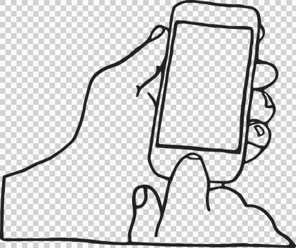 Vector image of hands using mobile phone 스톡 일러스트