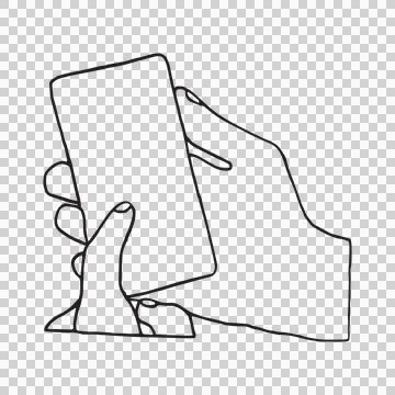 Vector image of hands using smart phone Foto stock