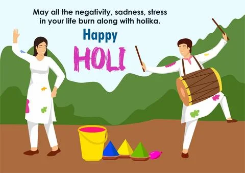 Vector image of Happy Holi. Stock Illustration