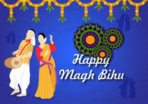 Vector image of Happy Magh Bihu. Stock Illustration