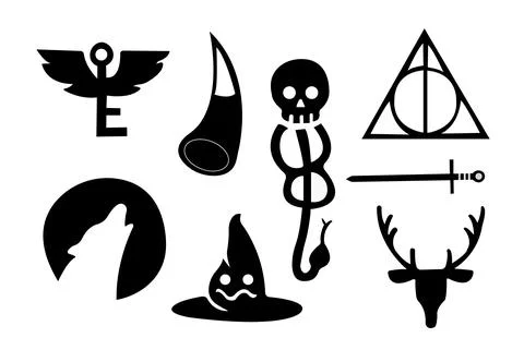 Vector image of Harry Potter Aesthetic Icons. Stock Illustration