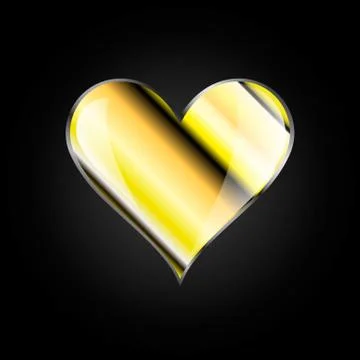 Vector image of a heart of gold Stock Illustration