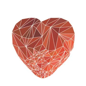 Vector image of the heart in the technique of polygonal drawing Stock Illustration