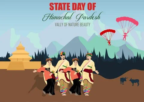 Vector image Of Himachal Statehood Day poster. Ilustración de archivo
