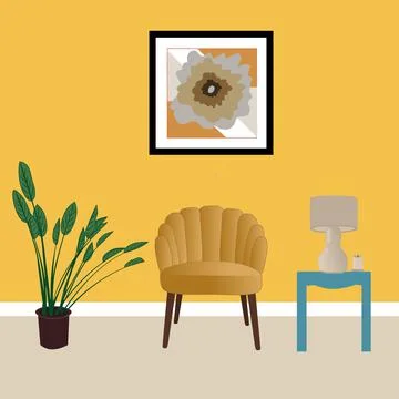 Vector image of a home interior Stock Illustration