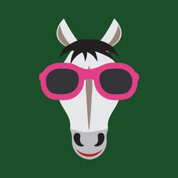 Vector image of a horse wearing glasses. Stock Illustration
