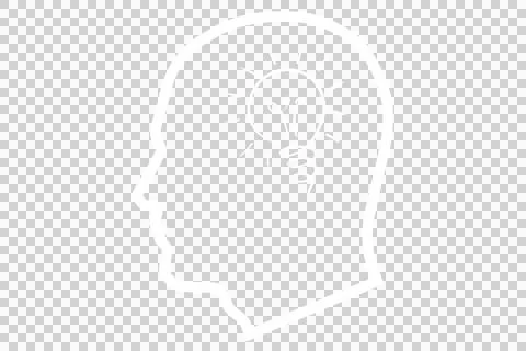 Vector image of human head with illuminated light bulb Illustrazione stock