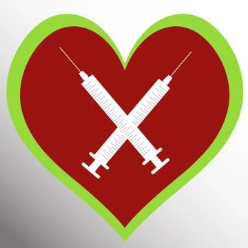 Vector image of a hypodermic syringe. Stock Illustration