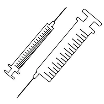Vector image of a hypodermic syringe. Stock Illustration