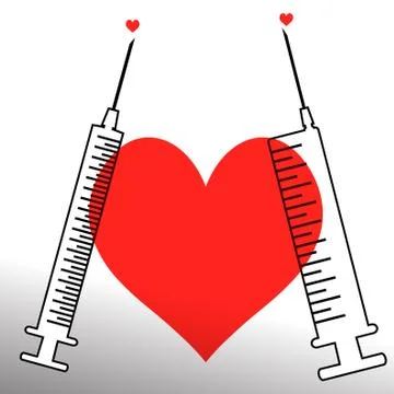 Vector image of a hypodermic syringe. Stock Illustration