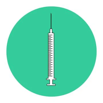 Vector image of a hypodermic syringe. Stock Illustration