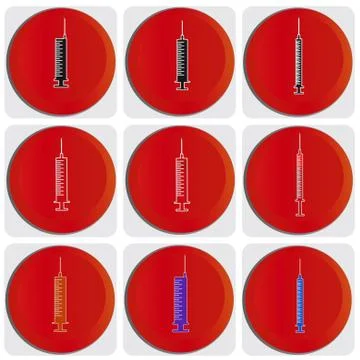 Vector image of a hypodermic syringe. Stock Illustration