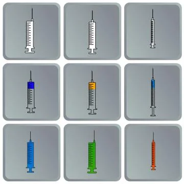 Vector image of a hypodermic syringe. Stock Illustration