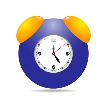 Vector image icon for web and computer design vivid clock alarm clock blue wi Stock Illustration