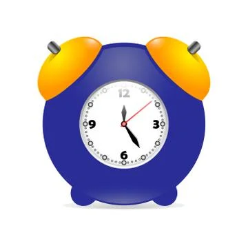 Vector image icon for web and computer design vivid clock alarm clock blue wi Stock Illustration