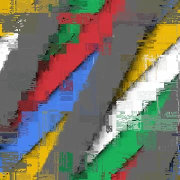 Vector image with imitation of grunge datamoshing texture. Stock Illustration