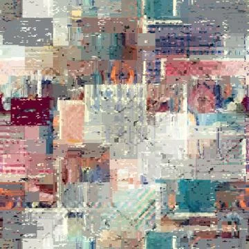 Vector image with imitation of grunge datamoshing texture. Stock Illustration