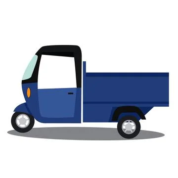 Vector image Indian commercial three wheeler. Ilustración de archivo