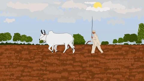 Vector Image Of Indian Farmer Stock Illustration