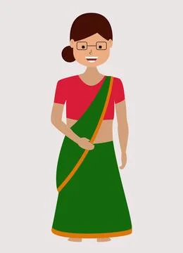 Vector Image Of Indian Woman Ilustración de archivo