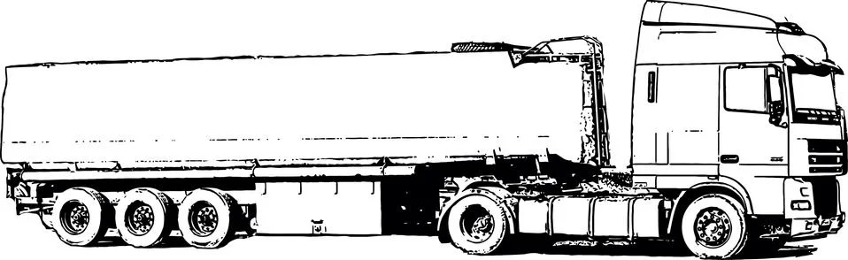 Vector  image of industrial cargo truck Stock Illustration