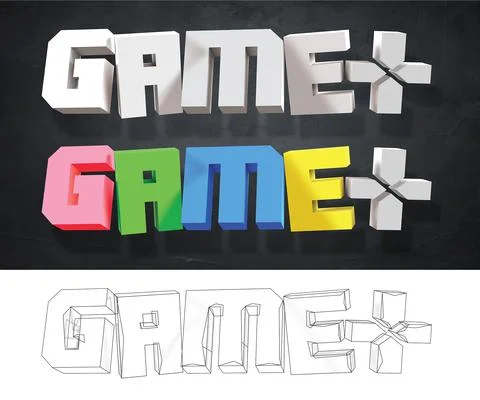 Vector image of the inscription "GAME +" Illustrazione stock