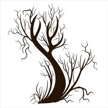 Vector image isolated on white background. Tree branch. Rostock. Tree.Concept Stock Illustration